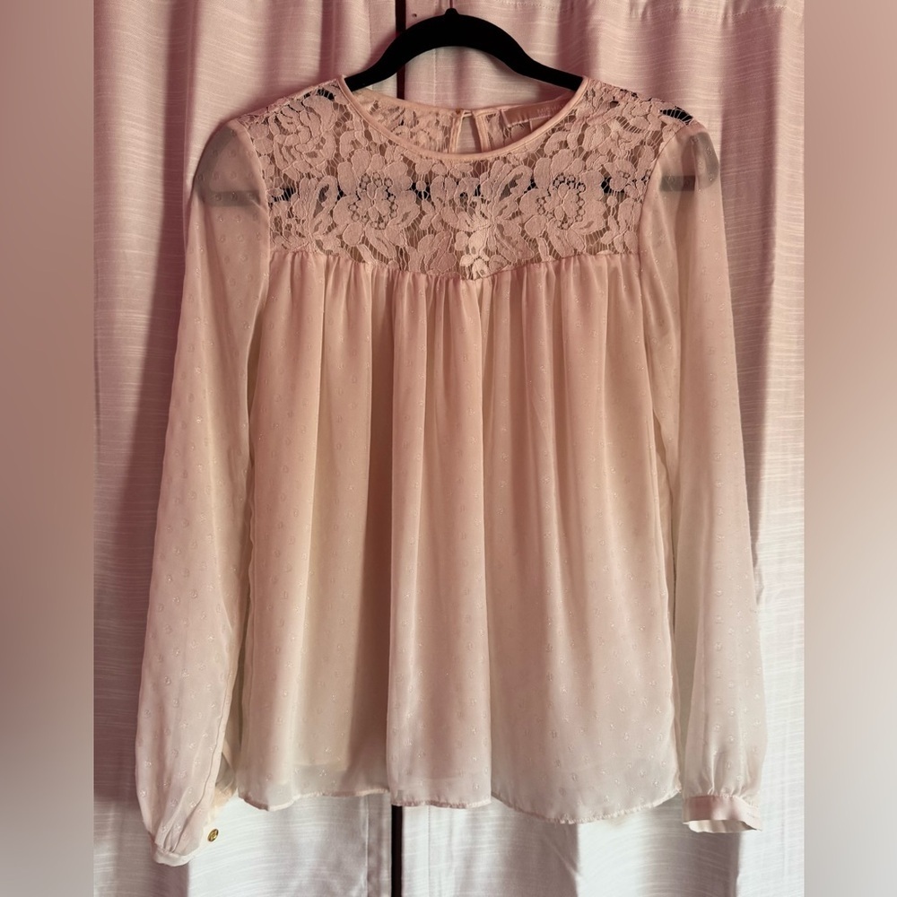 Michael Kors sheer glittery polka dot top